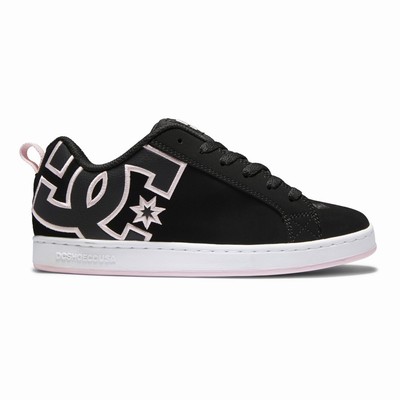 DC Court Graffik Women's Black/Pink Sneakers Australia Sale UVC-963